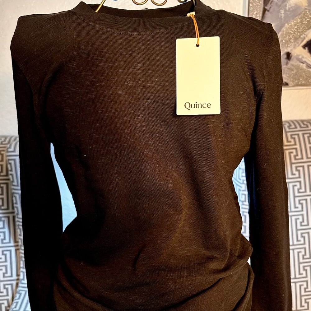 Quince Women's Black Long Sleeve Top